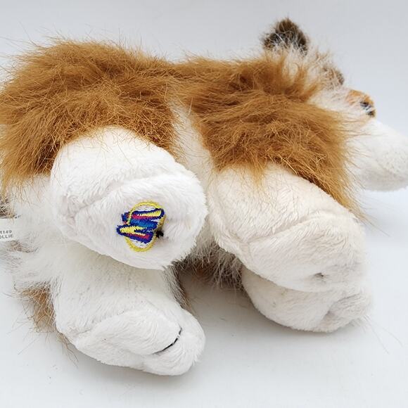 Ganz Webkinz Collie Dog Plush 9" Fluffy Brown Fur Leather Nose HM149 No Code - Picture 6 of 9